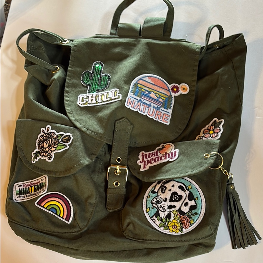 Justice Olive Backpack with Logo